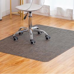 Baroyal Office Chair Mat for Hardwood Floor Under Desk Computer Rolling Chair Mat for Wood/Tile Floor Non-Slip Heavy Duty Desk Rug PVC Plastic Hard Fl