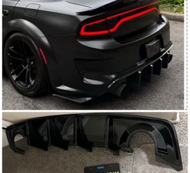 Widebody Only Glossy Black Rear Bumper Diffuser Lip For 2020-2023 Dodge Charger