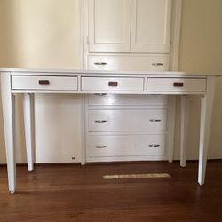 Huge Moving Sale This Weekend! White Console Table With Custom Handles 