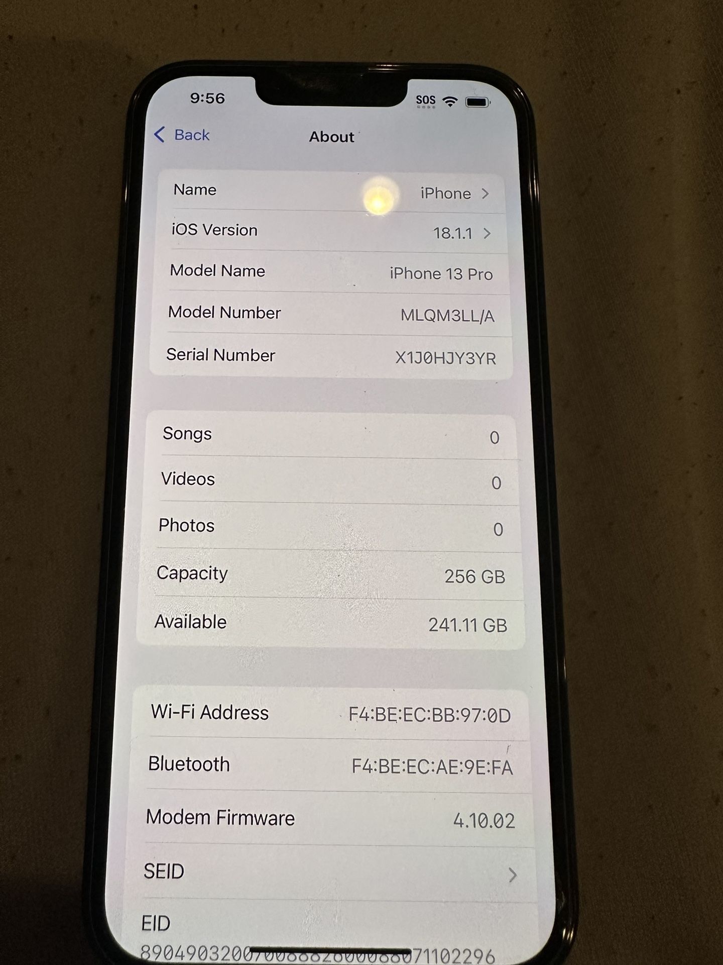 iPhone 13 Pro 256gb 84% Battery Health