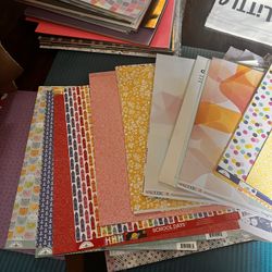 Huge Lof Of Mixed All Different 12” Scrapbook Papers