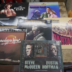  LOT 6 LASER DISCS APOCALYPSE NOW, THE VERDICT, SPARTACUS ,THE COTTON CLUB, FORBIDDEN PLANET, PAPILLON STEVE MCqUEEN DUSTIN HOFFMAN . USED. TESTED. IN