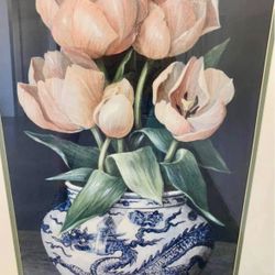 TULIPS In Chinoiserie Jar