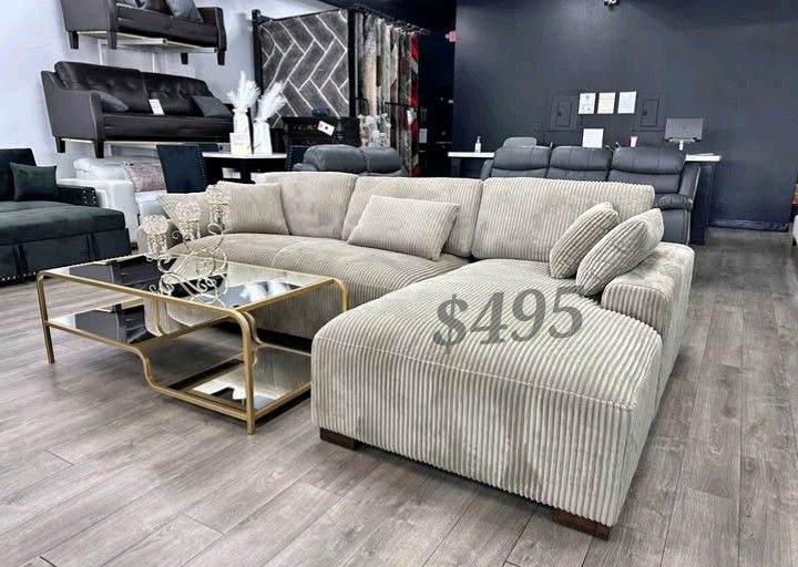 XL Corduroy 2-Pc Sectional Sofa Set