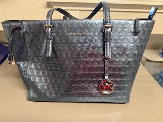 Michael Kors Metallic Blue Over the Shoulder Purse