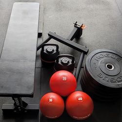 Rogue Bowflex Bench Kettlebell Slam Ball Medicine Bumper Plates For Barbell And Squat Rack