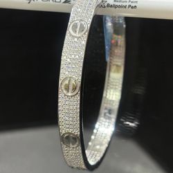 NEW Bangle Bracelet Women’s Moissanite 4.08 ctw 925 SS VVS D Color