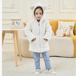 Toddlers Girl Winter Warm Faux Fur Coat