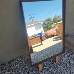 Mid Century Walnut Framed Mirror