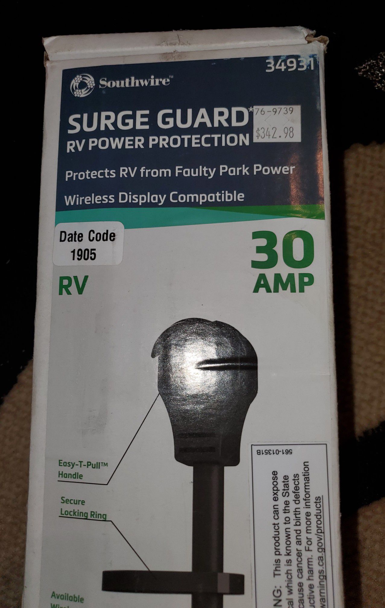 Surgeguard 30A Portable Wireless Surge Protector