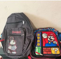 2 used back packs excellent shape Disney and Super Mario