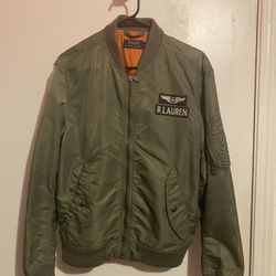 Polo Ralph Lauren MA-1 Military US-RL Patch Bomber Flight Pilot Jacket