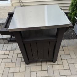 Outdoor Patio Utility Grill Bar Cart