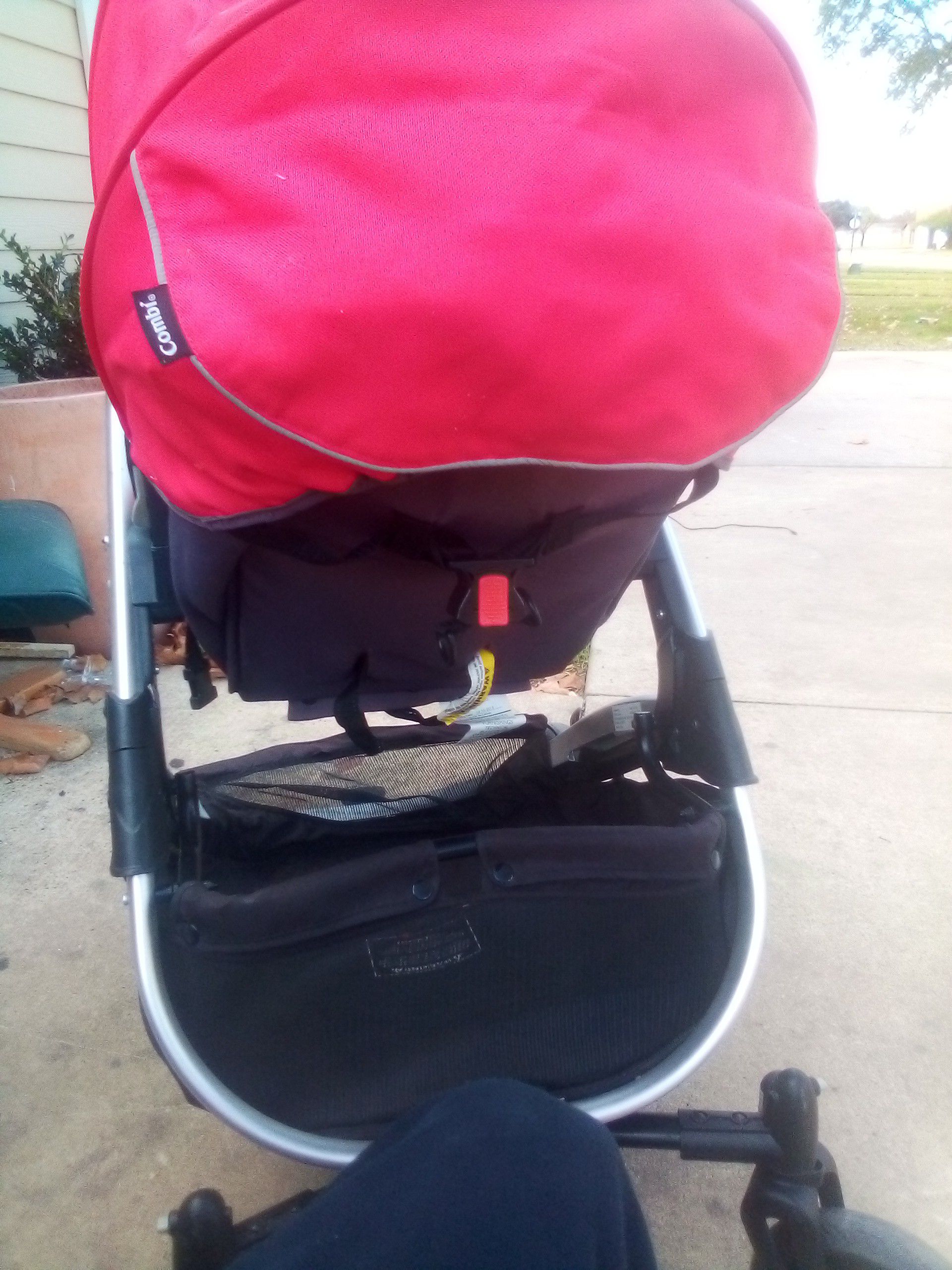 Combi baby stroller fairly new also converts into car seat the stroller has no tears or stains