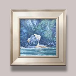 Original Oil Painting  Mushroom Rock Olympic Peninsula