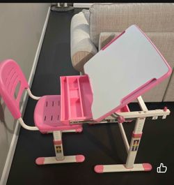 VIVO kids height adjustable desk and chair set