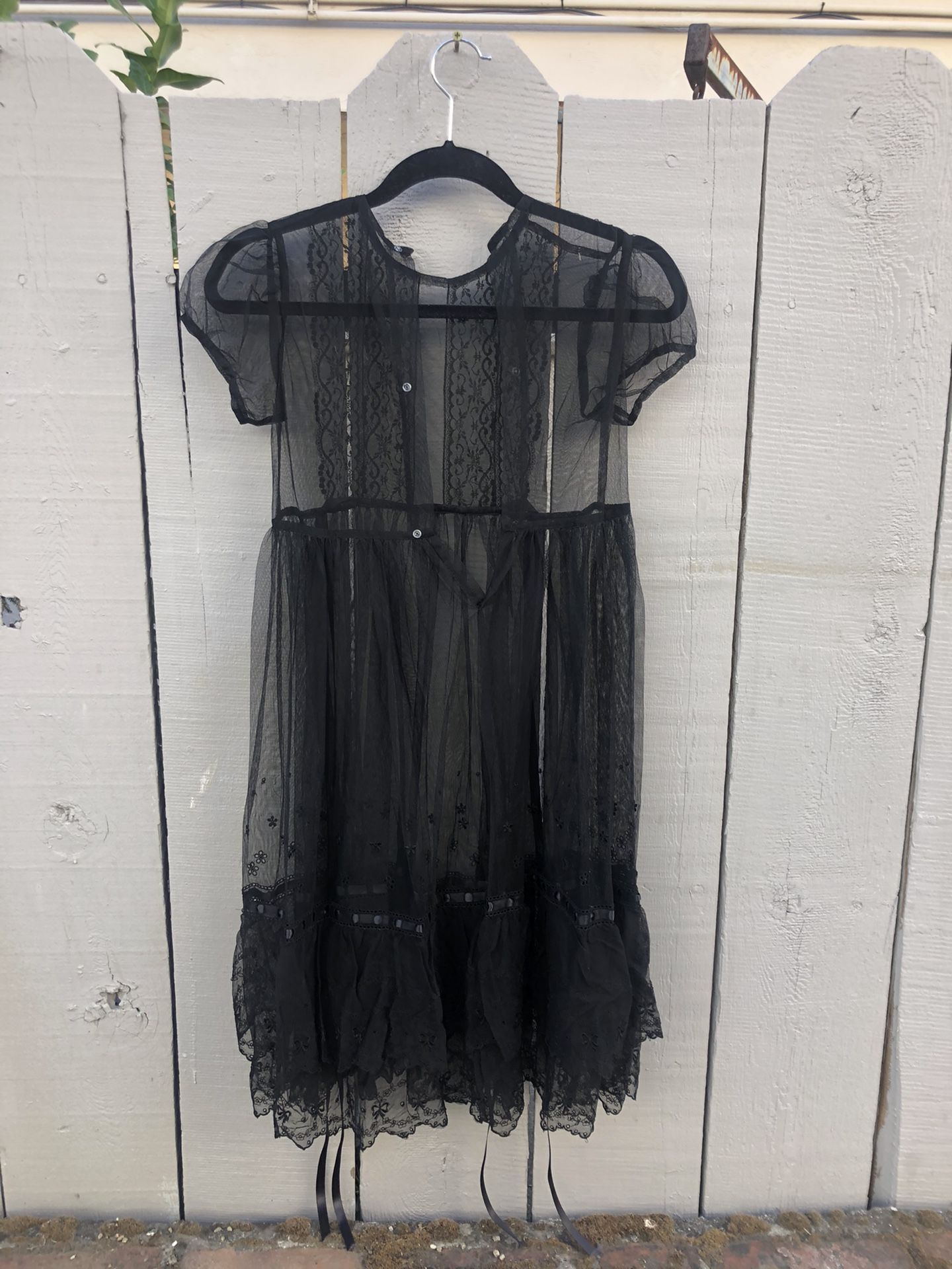 Vintage Black Tulle Baby-Doll Dress