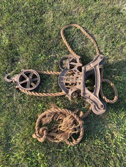 Antique Louden Senior Hay Trolley with Vintage Rope 