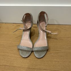 Kate Spade Sparkly Silver Wedges - Size 8.5
