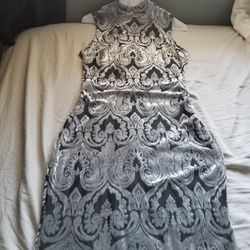 Windsor formal long gray dress