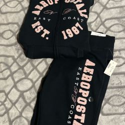Aeropostale Set Black White And Pink 