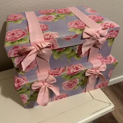 Beautiful Floral Fabric Keepsake Boxes 