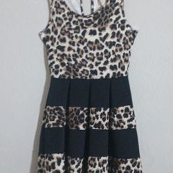 Womens Leopard  Print fit & Flare Box Dress