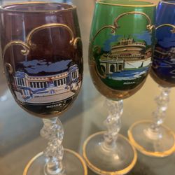  6 Italian Cordial Glasses Circa 1960’s 