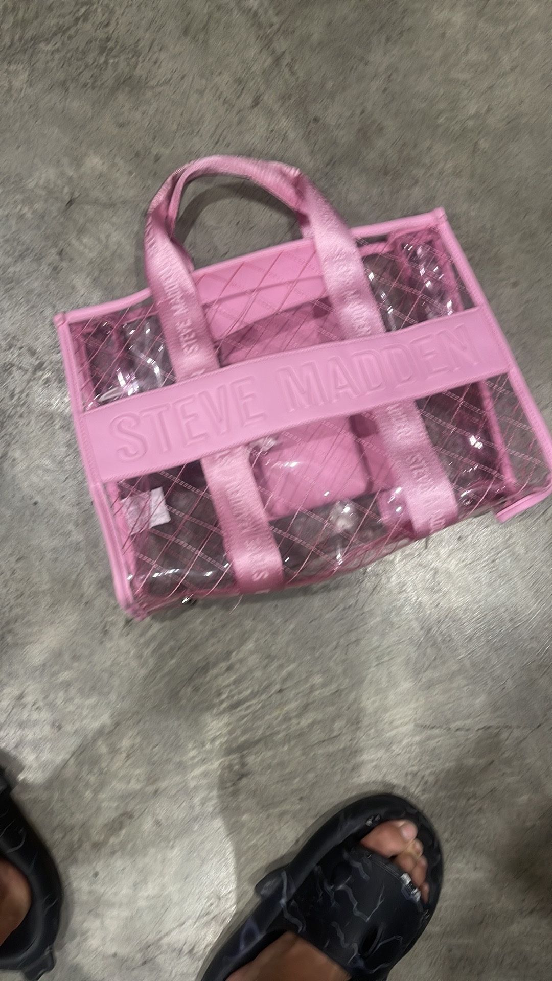 Steve Madden Pink/Clear Tote Bag