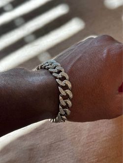 9" Stainless Steel Double Row CZ Bracelet – 10mm