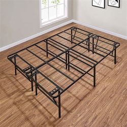 18” Tall Queen Metal Platform Storage Bed Frame 