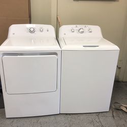 Ge He Top Load Washer With Agitator And Electric 220v Dryer Set In White