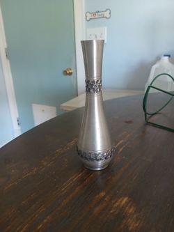 Vintage Perletinn Norwegian Pewter Bud Vase - Mid Century Modern