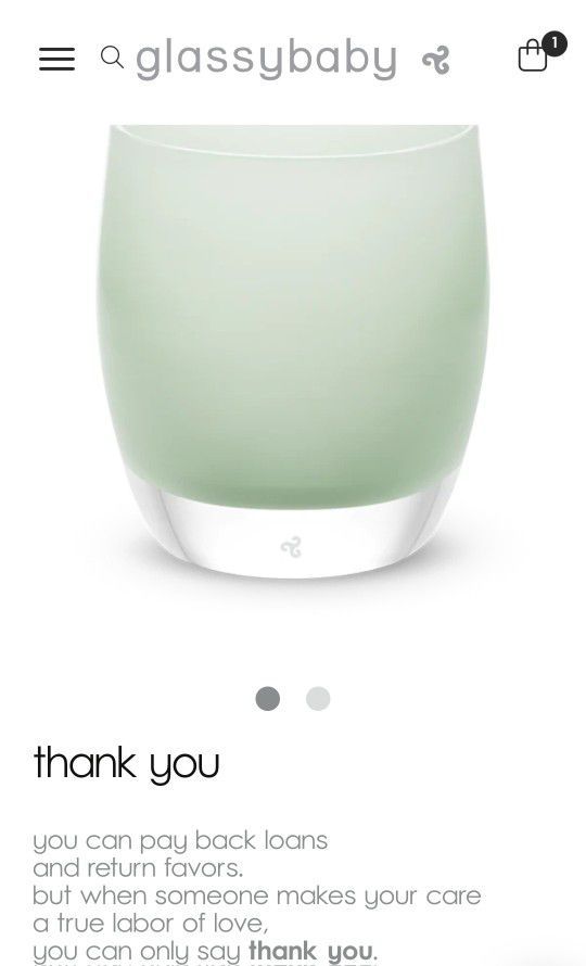 Glassybaby "Thank  You" Candle Holder
