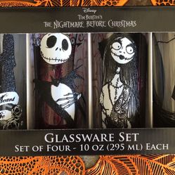 Nightmare Before Christmas Glassware Set Four 10oz
