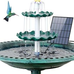 AISITIN 3 Tiered Bird Bath with 3.5W Solar Pump, DIY Solar Fountain Detachable and Suitable for Bird Bath, Garden Decoration, Outdoor Bird Feeder