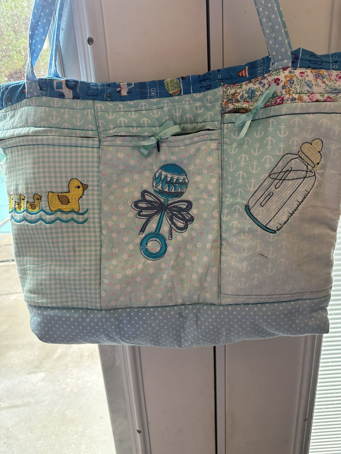 Vintage Diaper Bag, Embroidered Beautiful