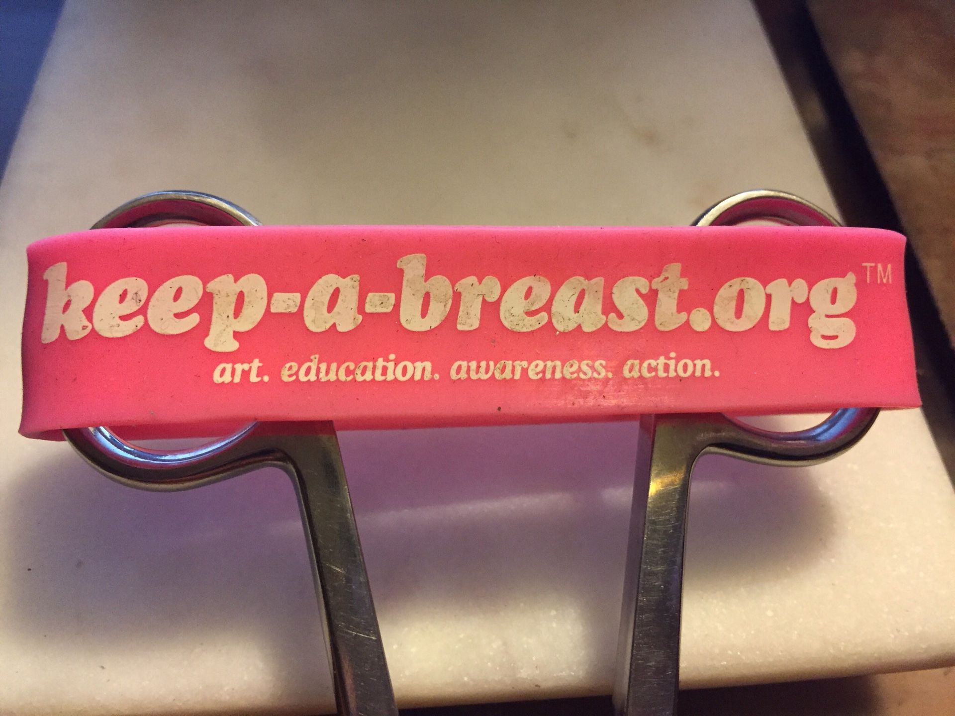 Keep a Breast (pink/ white) “I Love Boobies” Bracelet for Sale in
