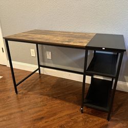 47 Inch Writing Table with Storage Shelves (New)