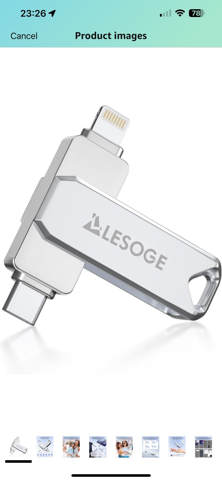 MFi Certified Flash Drive 256GB for iPhone USB Memory Stick, USB Stick High Speed Thumb Drives Photo Stick External Storage for iPhone/iPad/Android/PC