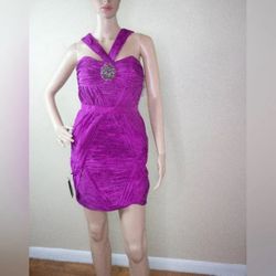 Laundry by Shelli Segal “Sugar Plum” sleeveless cocktail mini dress, women’s size 0.