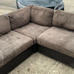 L shaped couch  and 2 chairs
