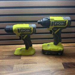 RYOBI ONE+ 18V Cordless 2-Tool Combo Kit with Drill/Driver, Impact Driver, 1.5 Ah Battery, and Charger