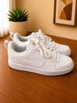 Nike Court Borough Low Recraft White Sneakers Kids Size 7Y