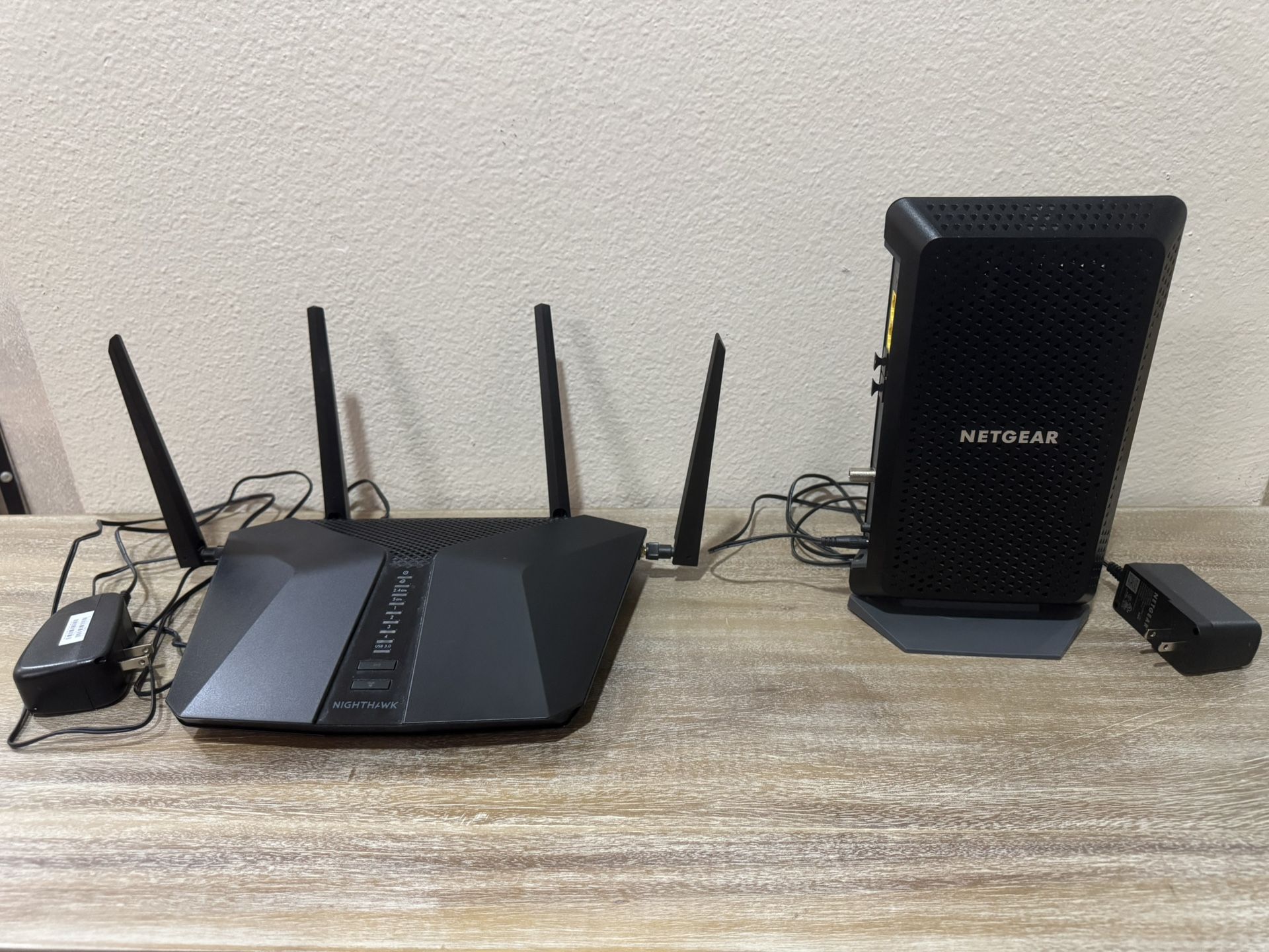 Netgear Nighthawk CM1220 Cable Modem AND Netgear Nighthawk AX5400 6-Stream Wifi Router