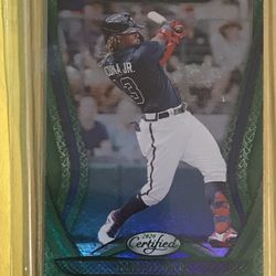 2020 Panini Chronicles Certified Baseball Ronald Acuna JR Green-Parallel No.13