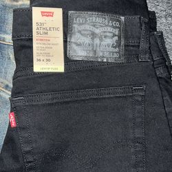 Brand new black Levi’s size 3630 never born brand new black 531 athletic slim