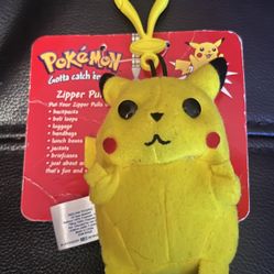 Vintage Pokemon Pikachu Plush Backpack Clip On Zipper Pull 2000 Anime Nintendo