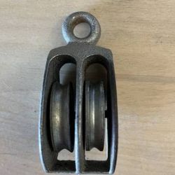 Double Pulley Block: Fixed Eye, 1/4" Rope Diameter
