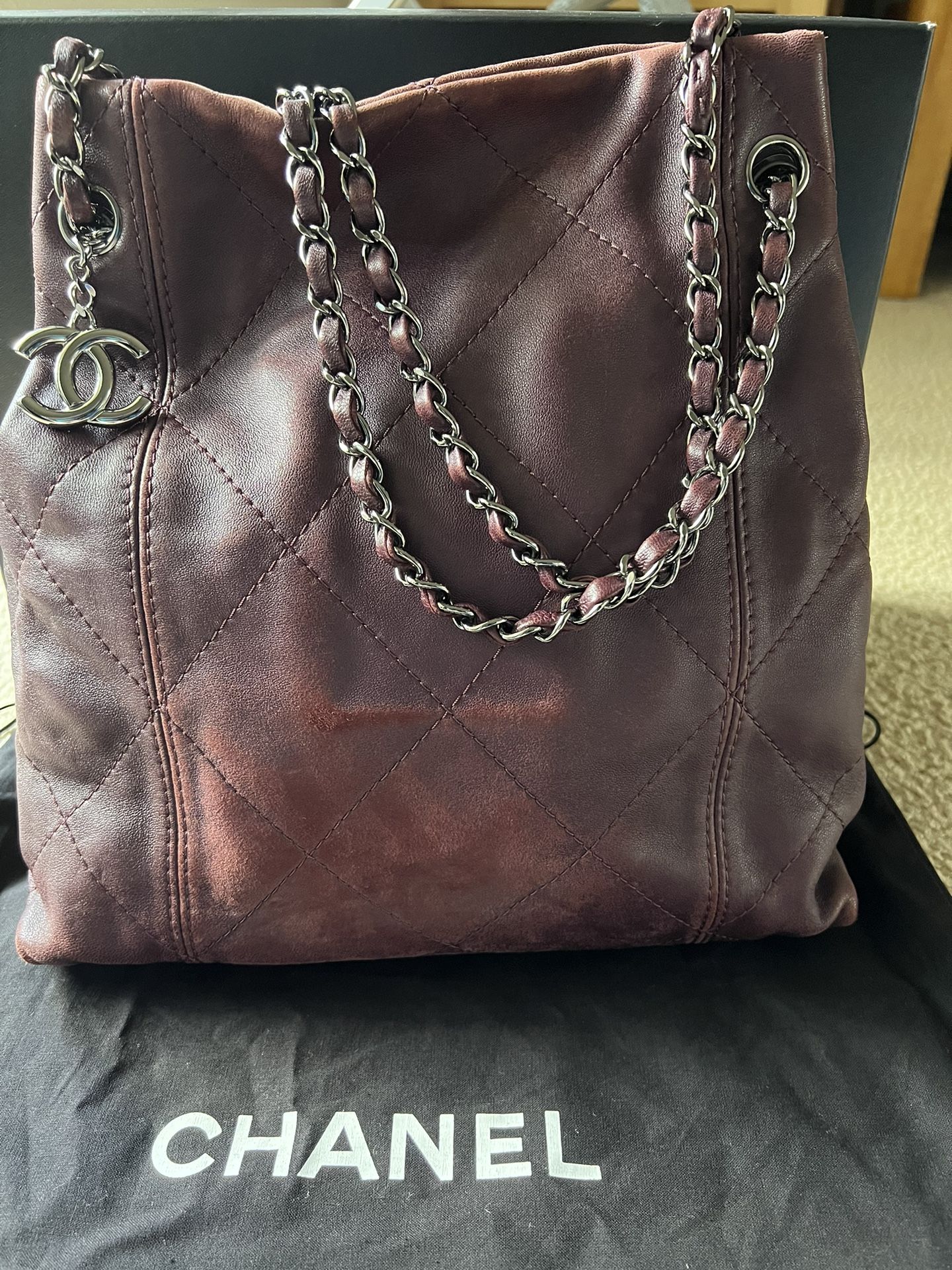 Used Authentic Chanel large tote bag 